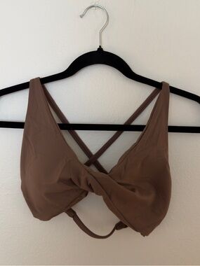 Aoxjox strappy Women's Twist-Front sports Taupe